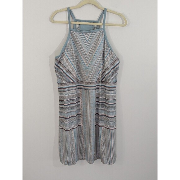 prAna Ardor Dress Size XL Agave Samba Green Geometric Print Tennis Outdoor - Picture 1 of 5